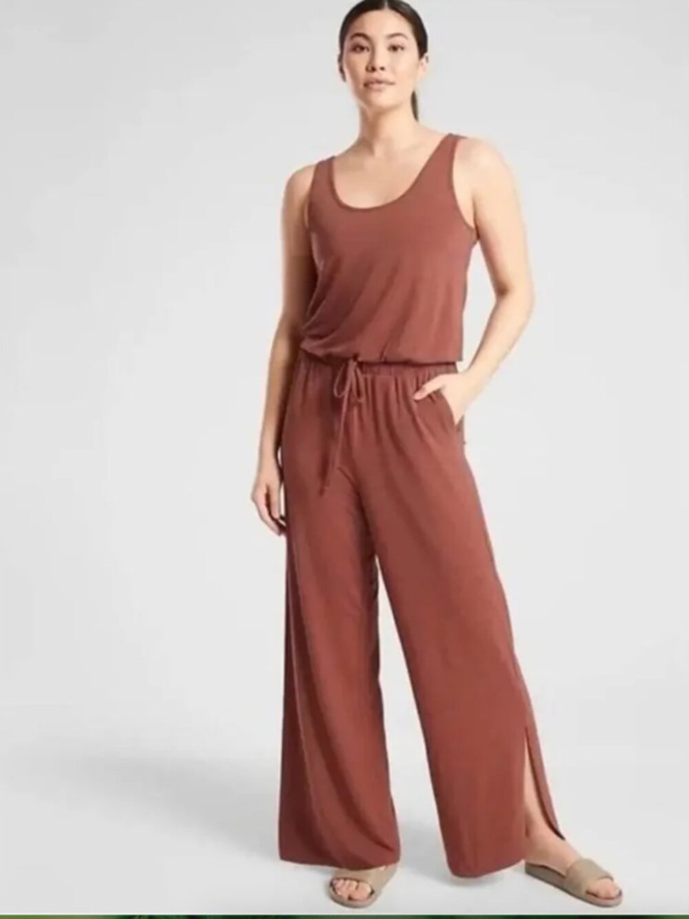 Athleta Coastal Romper Russet Brown Heather - Size 12